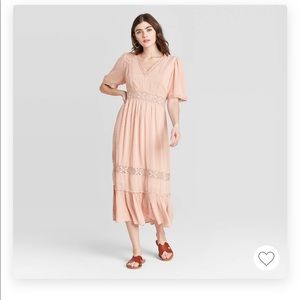 Short sleeve blush pink dress